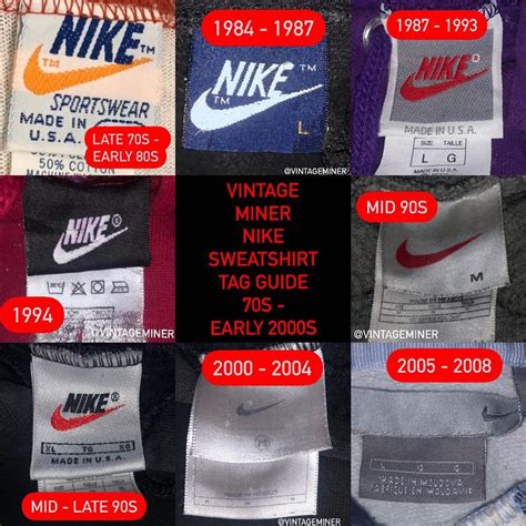 vintage Nike tags and labels